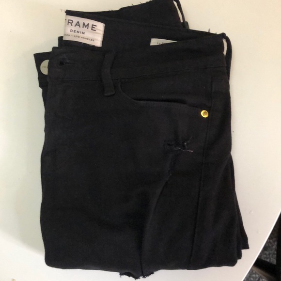 Frame black ripped le Skinny de Jeanne - Picture 2 of 5